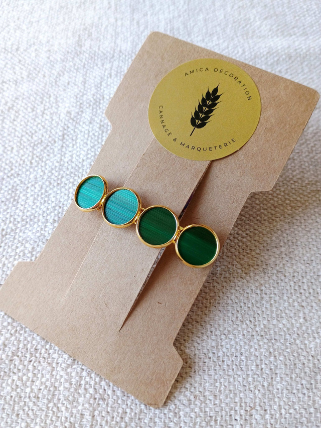  Barrette à cheveux dorée - Vert