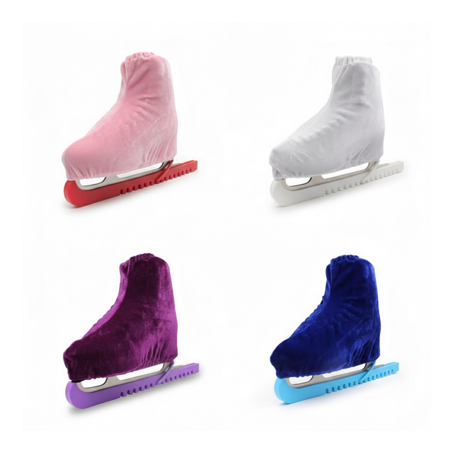 Skridskoöverdrag i fleece – elastiska boot covers för konståkning