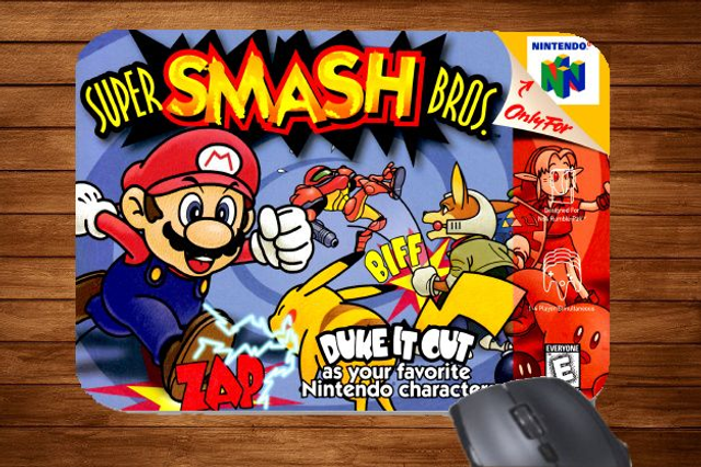 N64 Nintendo 64 Super Smash Brothers Printed Mouse Mat