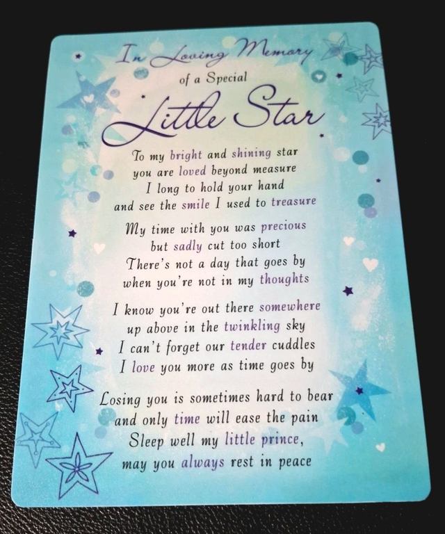 Graveside Memorial Cards For Little Ones Remembrance