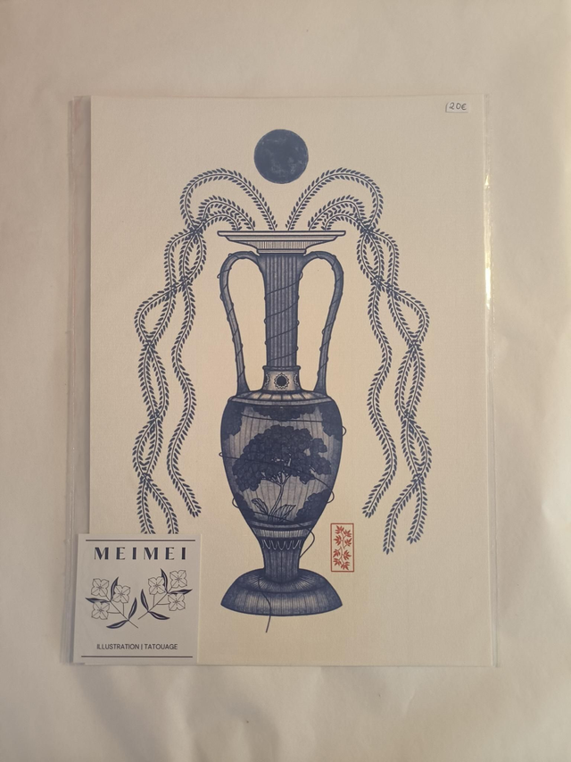 Vase hydrie tout bleu