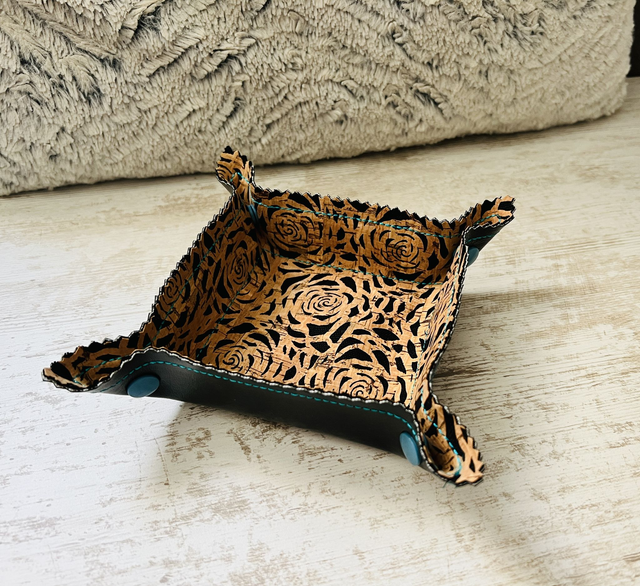 Vide-poche liège et simili-cuir