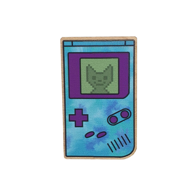 Console Cat Wooden Pin Badge 