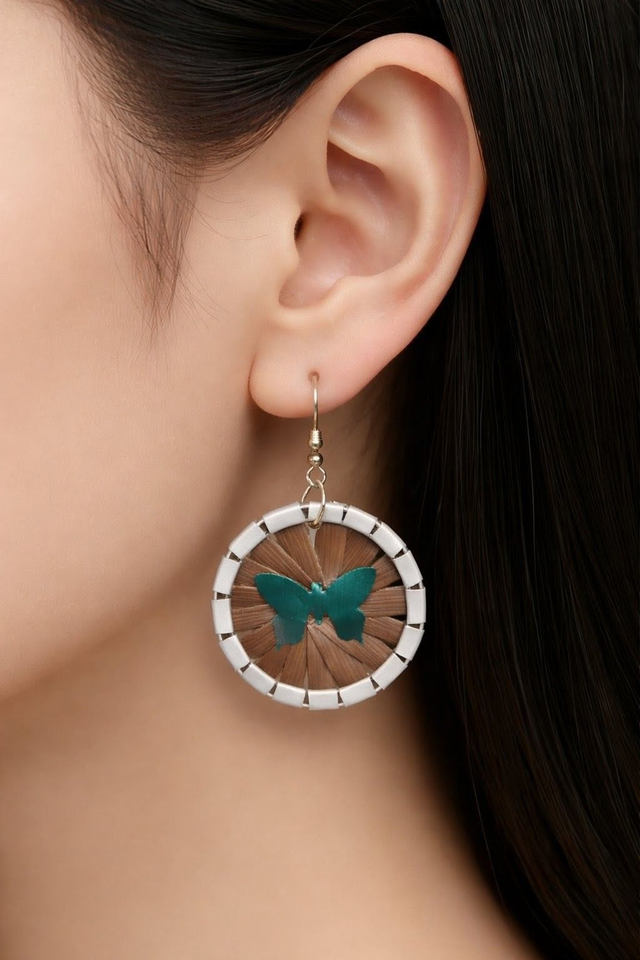 Boucles d'oreilles Upcylcling Papillons