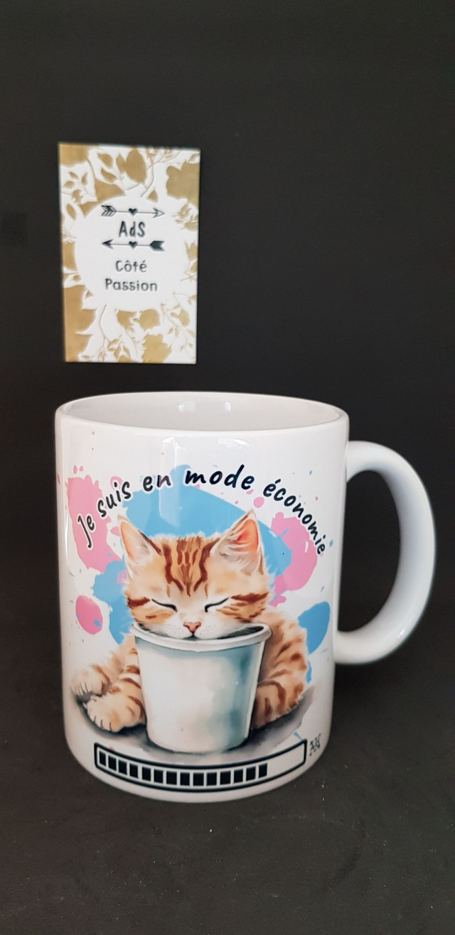 Mug - Chat en mode économie