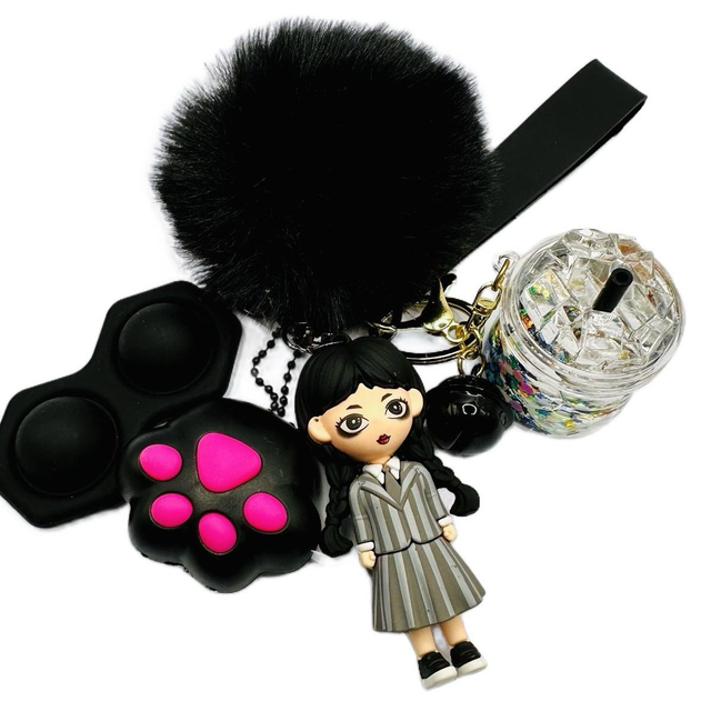 Wednesday sensory lanyard grey dress 