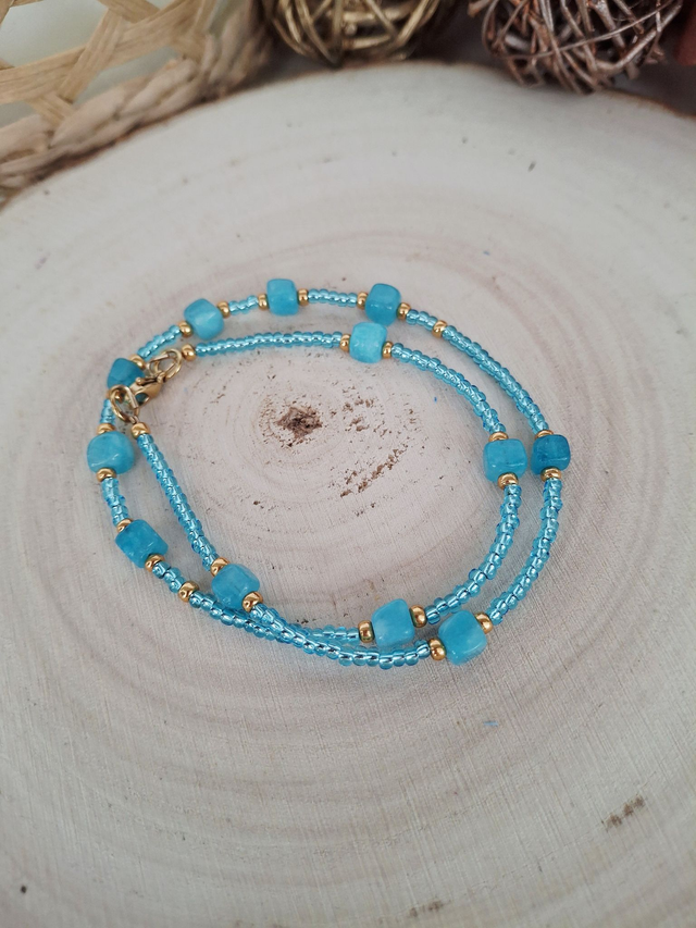 Collier Capri blue gold