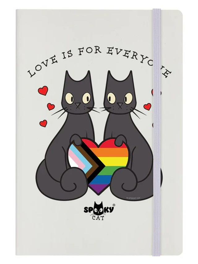 Love Is For Everyone Cream A5 Hard Cover Notebook