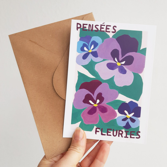 Carte postale &quot;Pensées fleuries&quot;