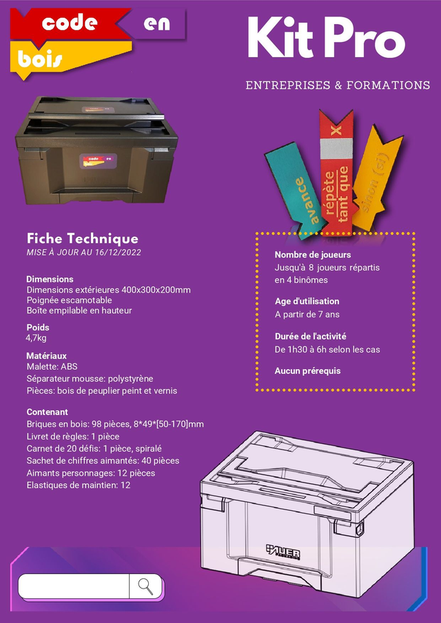 CODE EN BOIS KIT PRO