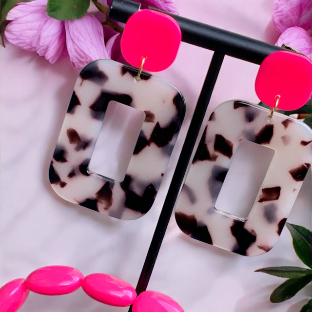 LOUISON rectangle Rose Léopard 