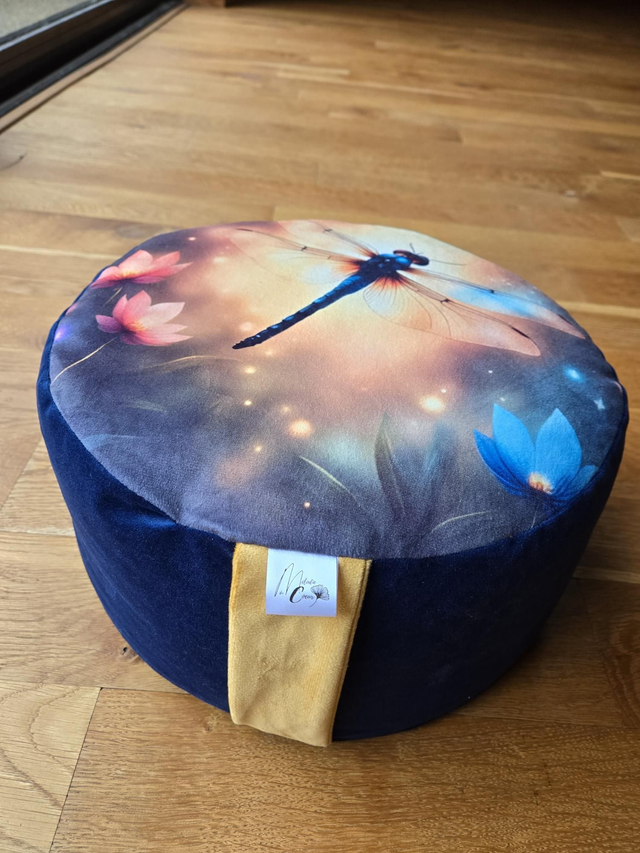Zafu sacré, coussin de méditation Libellule