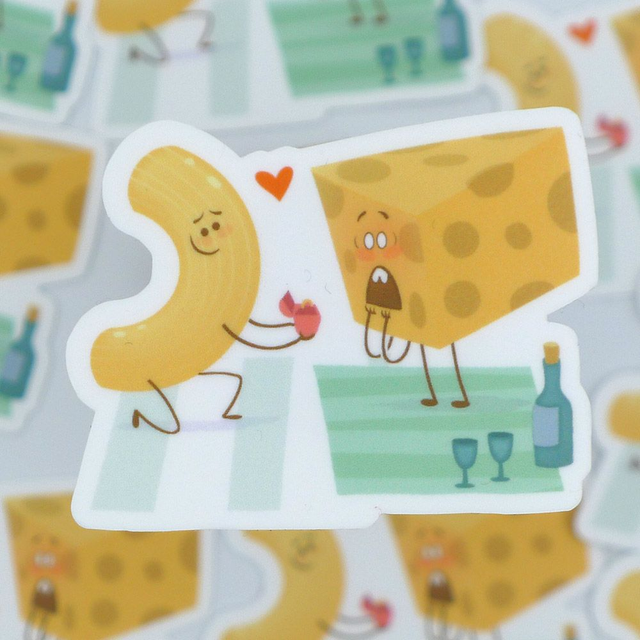 Single Sticker - Romantic Food - Mac & Cheese - ca. 5x5 cm 