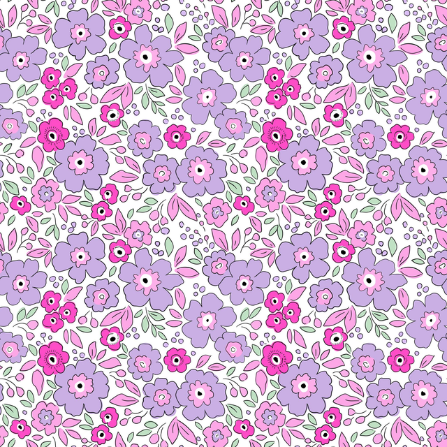 Moana - Bas de maillot - Floral violet