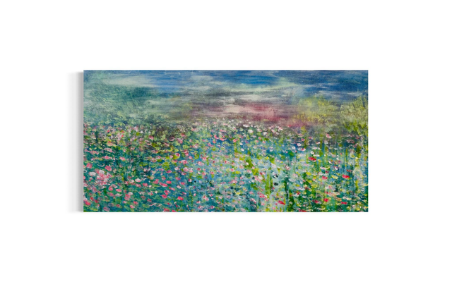 ECHO des Frühlings I Haptisches Panorama I Original Acryl Unikat 50x100 cm