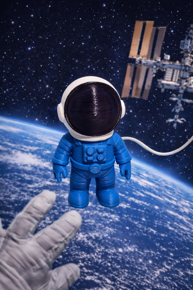 Astronaute bleu ( fabriqué en PLA ) - Vendu sans socle