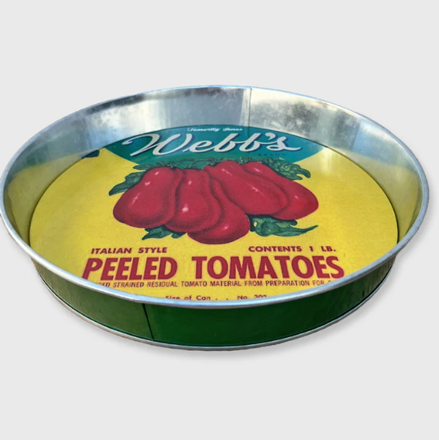 Retro Tin Tray - Yellow Peeled Tomato 