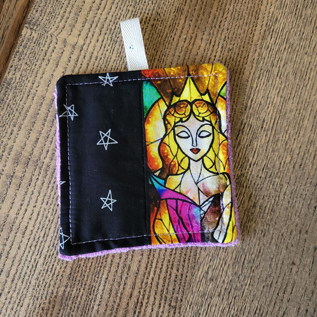 Coton lavable carré : Princesse, étoile, violet