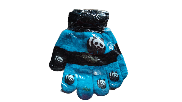 Gants bleu panda 2-4 ans