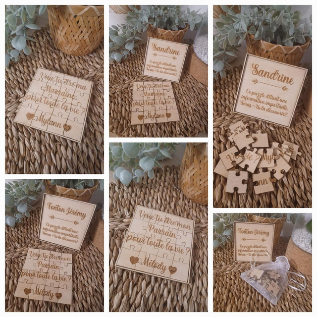 Puzzle en bois pour annonce ou demande