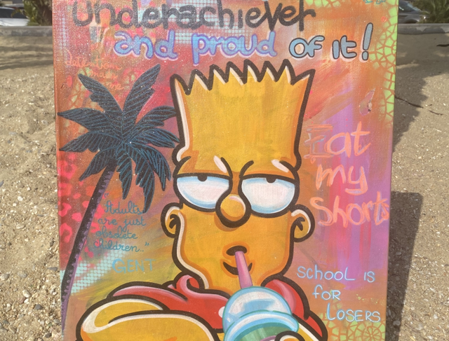Bart Simpson Street Art Painting – Underachiever and Proud of It | k_azyy Pop Art