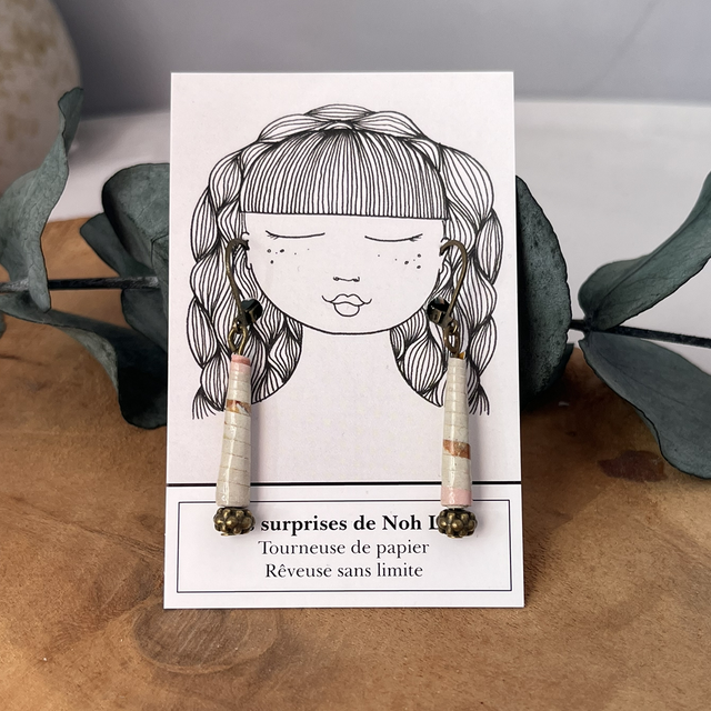 Boucles d’oreilles perles de papier 