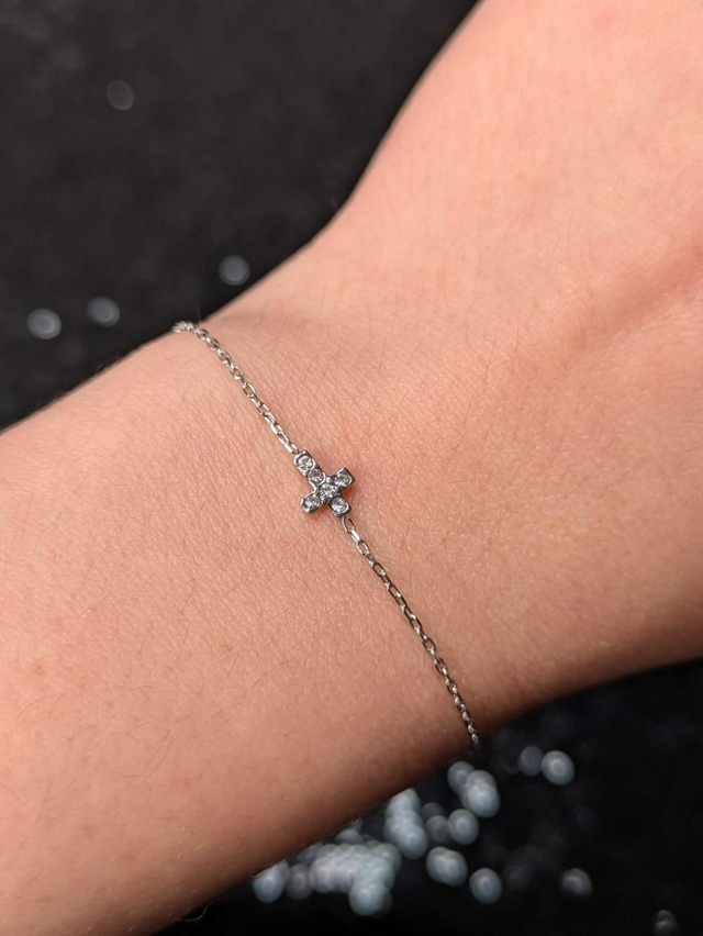 Bracelet zirconium croix