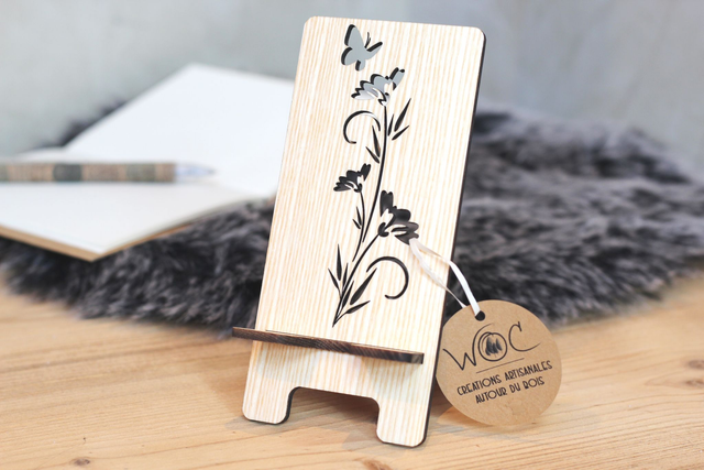 Support Smartphone - Modèle Fleurs Papillon