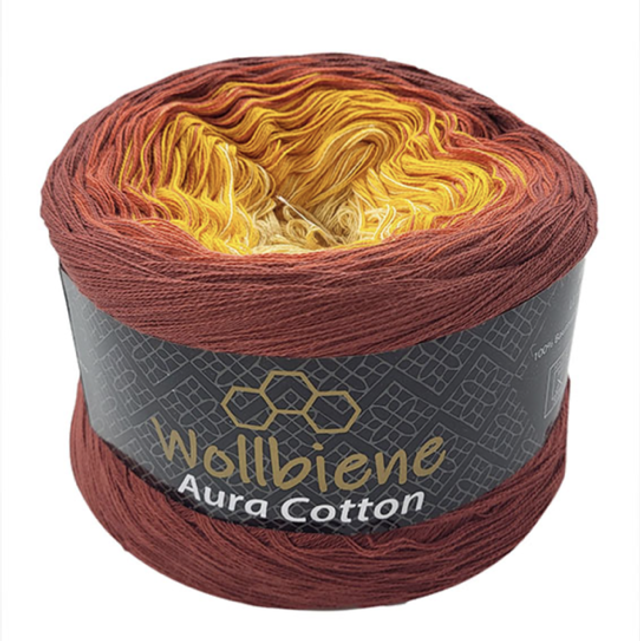 Aura Cotton marron orange beige Bobbel 200g dégradé 100% coton