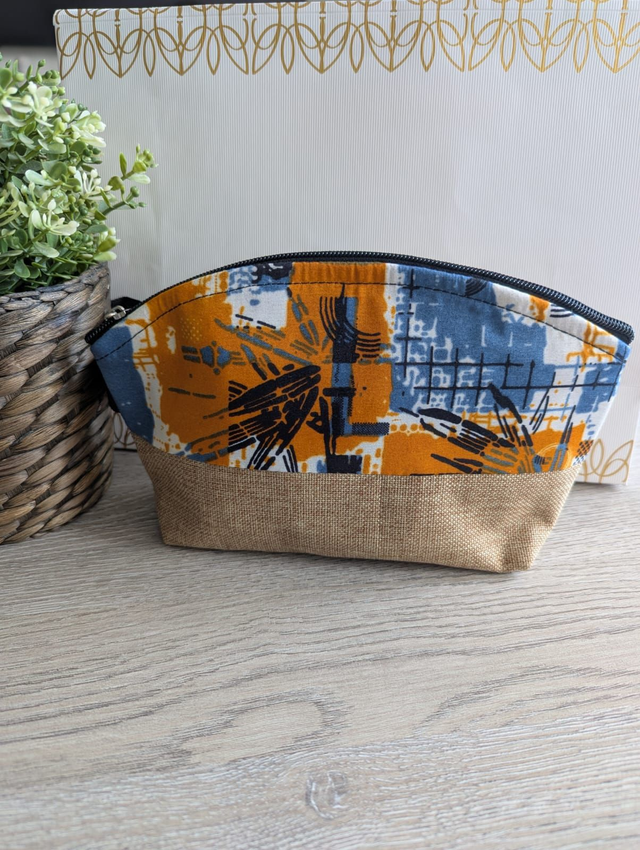 Lot de pochettes en wax et toile de jute