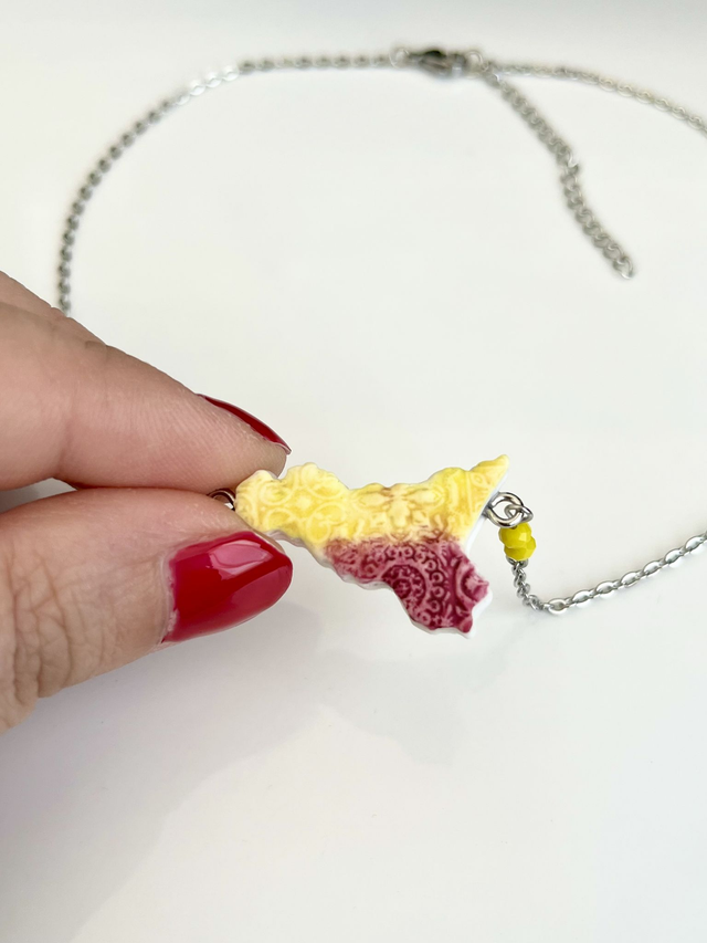 Collana Girocollo Sicilia con Maioliche in rilievo