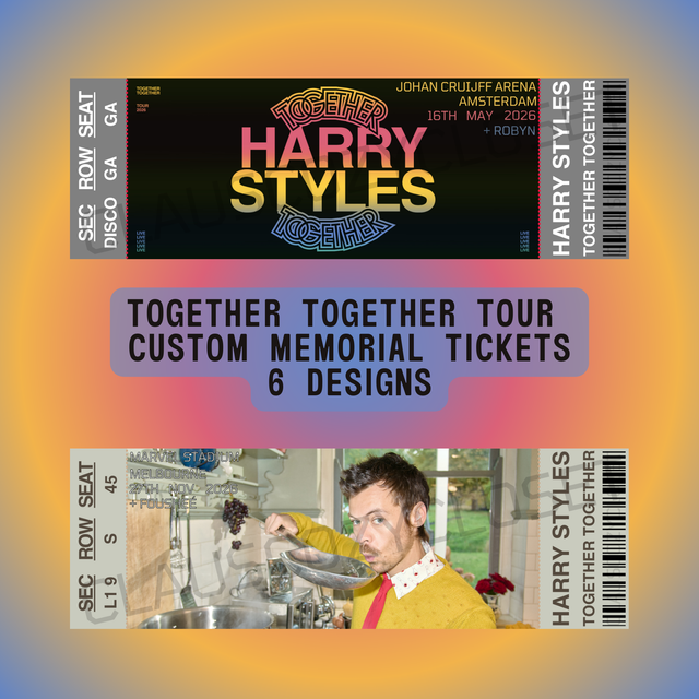 Custom Ticket: Harry Styles - Together Together Tour 2026 | 6 Designs 