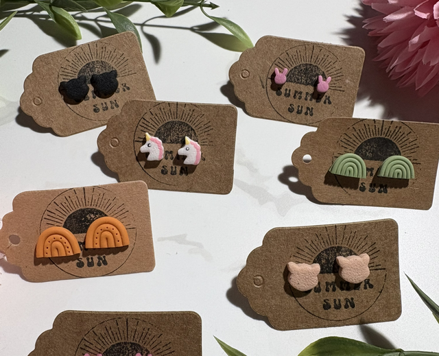Handmade Clay Studs