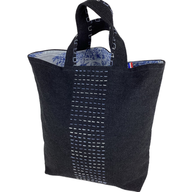 Tote bag Sashiko Gris 