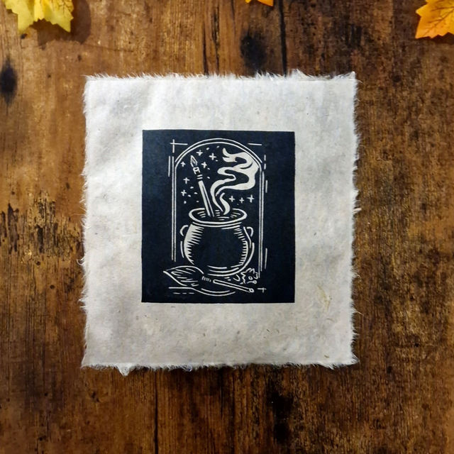 Linogravure - Le Chaudron Enchanté