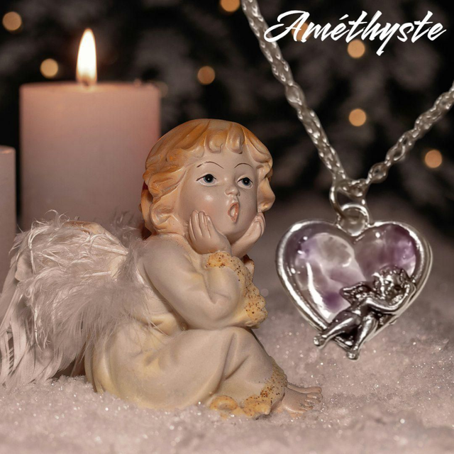 Collier ange Améthyste 