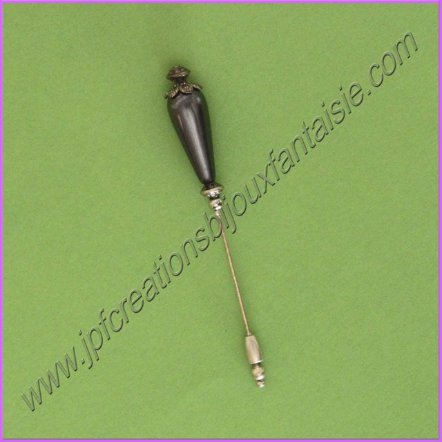 Fibule goutte anthracite