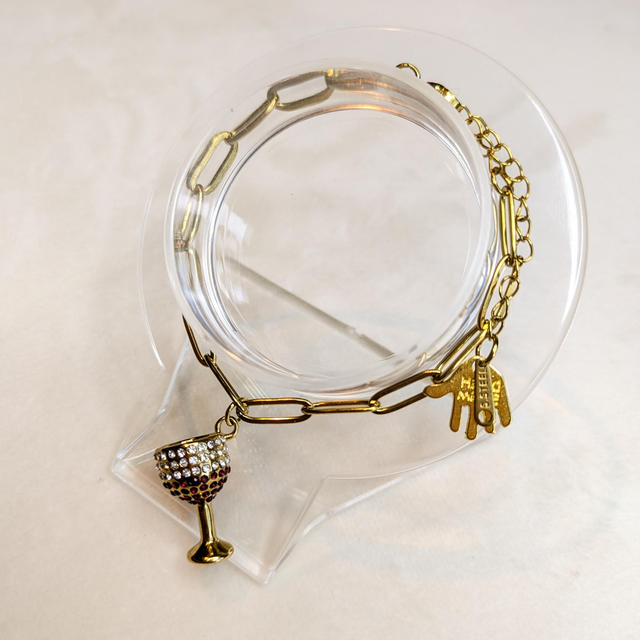 'Wine Glass' Charm Bracelet 