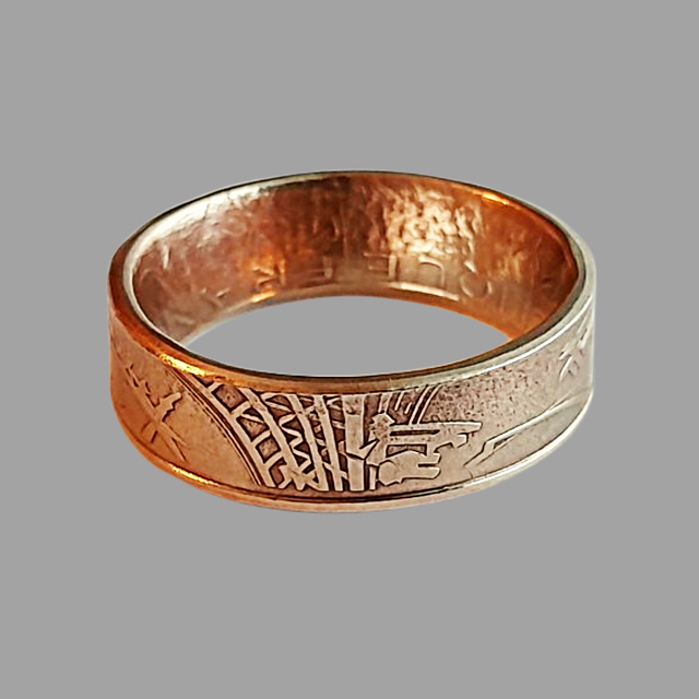 French 10 Francs 1975 Coin Ring   