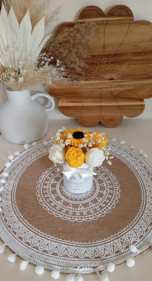 Mini-bouquet de fleurs de cire 