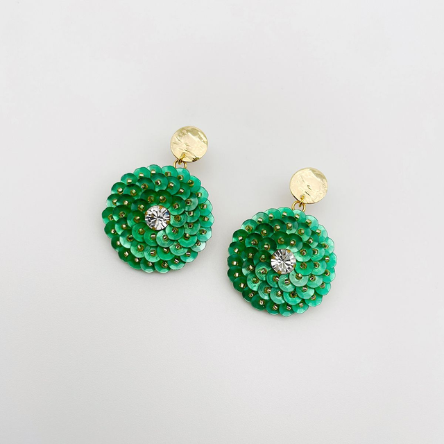 Boucles d’oreilles (clous) ZINNIA - VERT VÉRONÈSE Ø30mm
