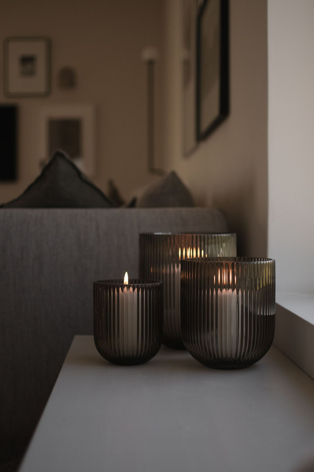 Windlicht und Vase braun