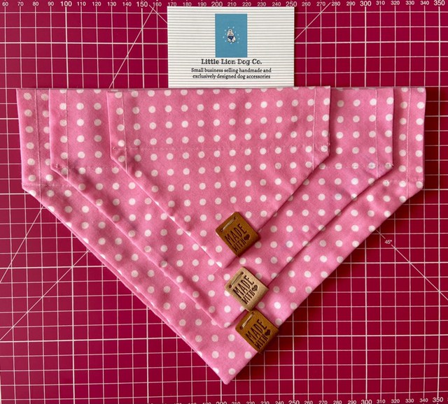 Puppy Polka Dot Pink Handmade Dog Accessories 