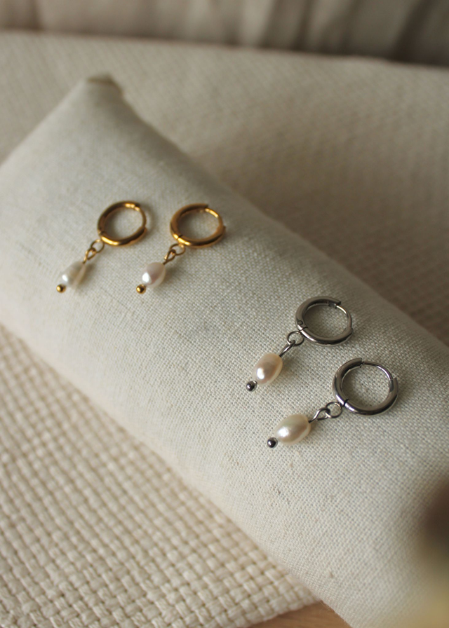 Boucles d'oreilles Perles d'eau douce - Intemporelles 