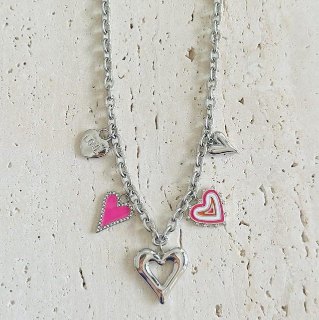 Ketting hartje zilver 