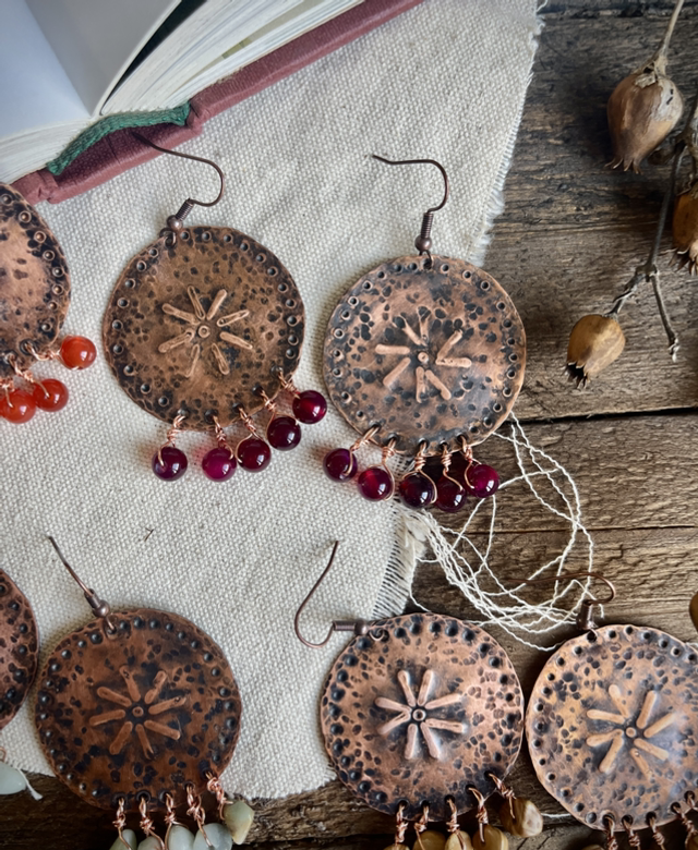 Boucles d’oreilles Soleil en Cuivre 