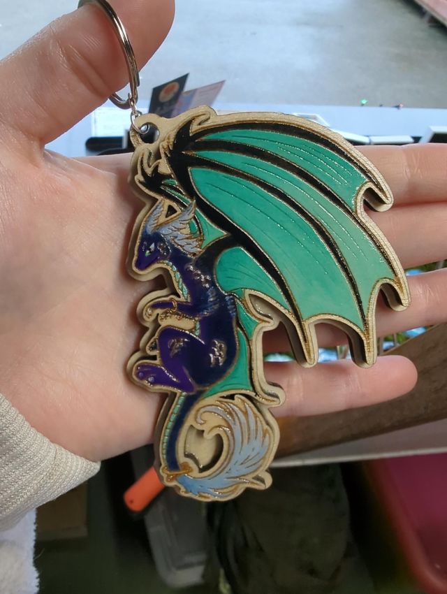 Porte clé Silhouette - Dragon "Sivrän" -