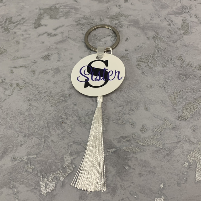Initial tassel keyring 