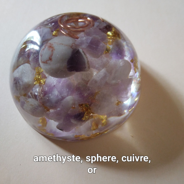 Orgonite demi sphère améthyste (1)