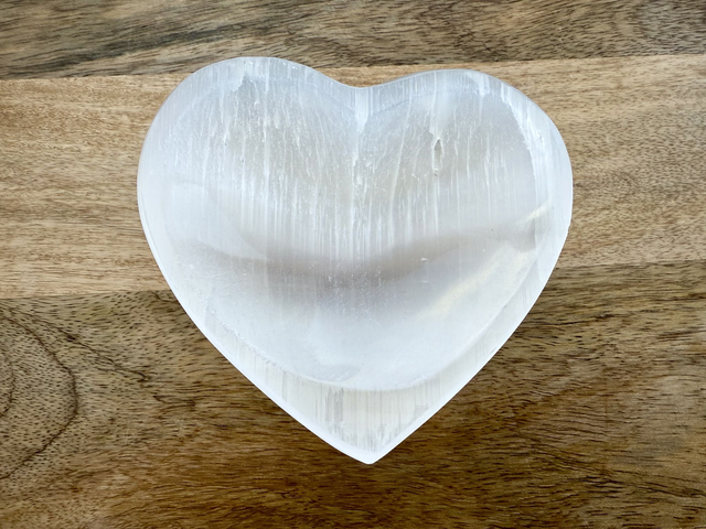Selenite Heart Crystal Bowl